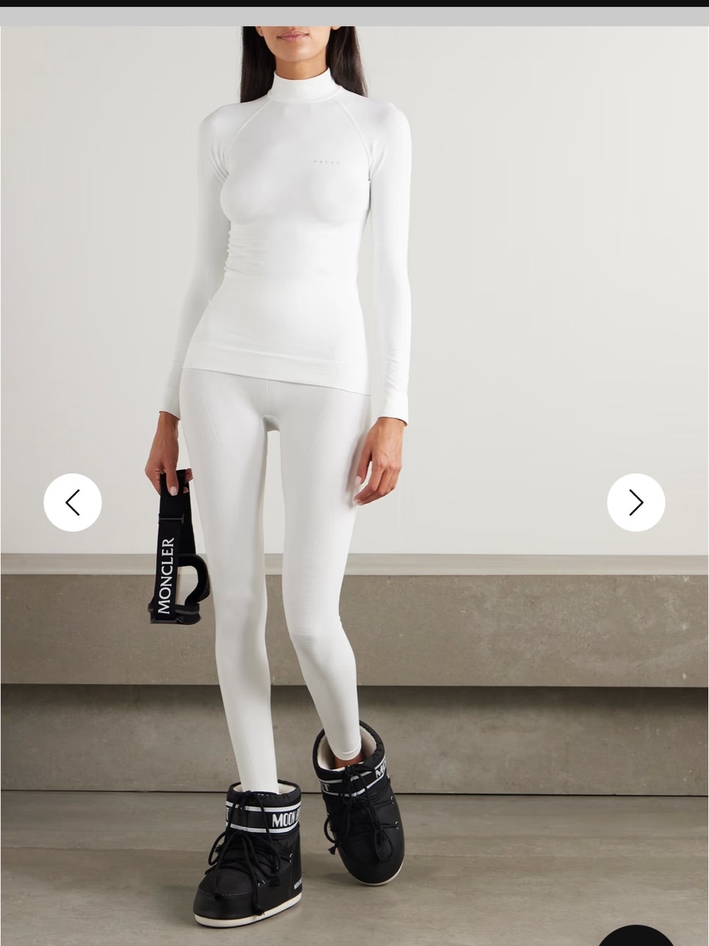 FALKE Ergonomic stretch system maximum warmth stretch turtleneck top white M